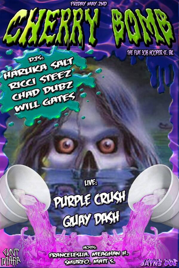 CountContessa's tweet photo. #CHERRYBOMB TOMORO @QUAYDASH "POP TRIGGAZ"  DJ @RICCISTEEZ @DJWILLGATES @DjCHADDUBZ @HARUKASALT_999 @FRANCELESLIA http://t.co/Cd8i849nmr