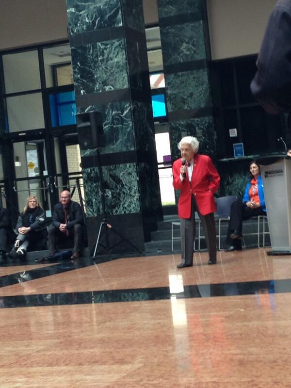 MYACMISSISSAUGA's tweet photo. Mayor, Hazel McCallion at the REBEL Kickoff Event! #rebel14 http://t.co/E8aKDKBfmm