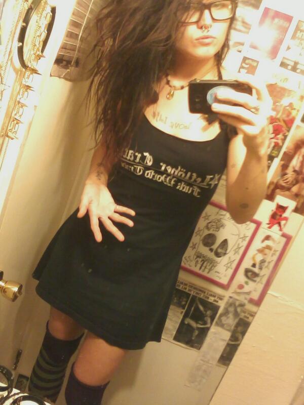 bufo_exsul's tweet image. Front of my dress - was back of t-shirt. (I used the front graphic as a backpatch elsewhere) #leftovercrack #diy