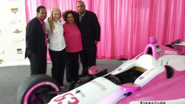 Fantastic gig today with race car driver Pippa Mann and the pink Koman 500 car! #proudsurvivor