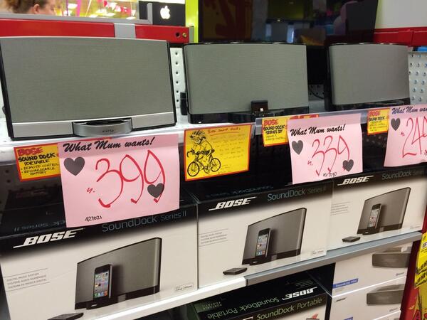 JBBrookvale's tweet photo. Mum loves music? Come in and grab her one of these #bose ipod docks! #MotherDay #WhatMumWants @jbhifi http://t.co/BvDQIPutIo