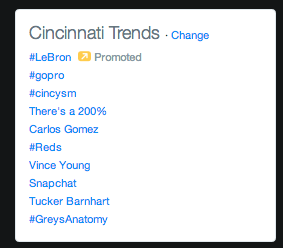 BeckuhBeck's tweet photo. So, #GoPro + #CincySM are trending in Cincinnati? Nice work, all! http://t.co/fhkz8TakgO