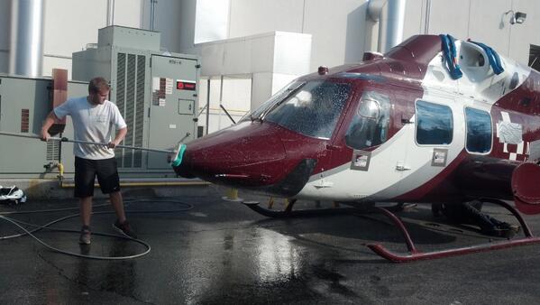AllWashedUpNow's tweet image. Cleaned our 1st helicopter. LU&apos;s nursing program received a copter. Once delivered by truck it was &quot;All Washed Up&quot;!