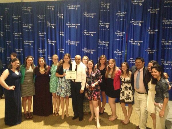 CUABestBuddies's tweet photo. We are so honored and grateful to be named the Student Organization of the Year! Thank you #CUA! http://t.co/VzFB0Q4JP7