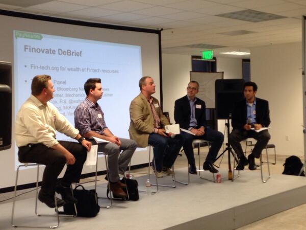 WARobins's tweet photo. #FinTechSF Talking #Finovate it's not the Warriors but that's a strong starting 5! @waltrcox @leimer @levynews http://t.co/lLYPDfBZSd