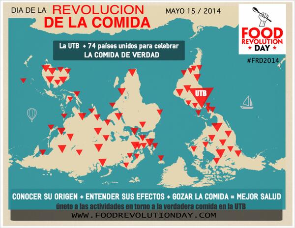 lilirio's tweet photo. Feliz de participar con la UTB en el Food Revolution Day. Celebraremos el placer de la comida real. #FRD2014 http://t.co/DyE4CLKHo6