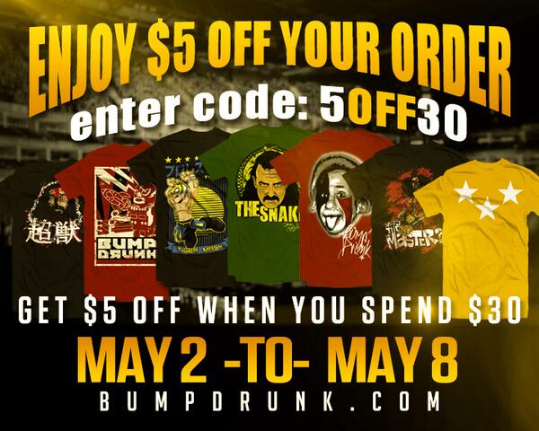 $5 OFF $30 Sale Starts Tomorrow at BUMPdrunk.com