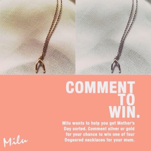 miluboutique's tweet photo. Want to win a Dogeared necklace for your mum? Reply back with 'silver' or 'gold' for your chance! #mothersdaysorted http://t.co/gkyoNBIUrT