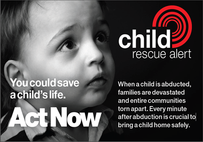 We support <a href="/CRAlerts/">Child Rescue Alerts</a>. Please sign up NOW for the new free #ChildRescueAlerts at childrescuealert.org.uk