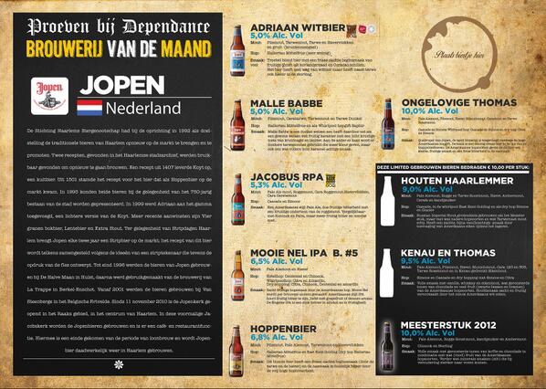 DependanceBreda's tweet photo. @proostinbreda Hoe was het gister met #crazythursday? Maandag evalueren met goed @Jopenbier? #speciaalbieravond http://t.co/6mQ8LvDt9F