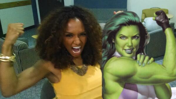 janetmock's tweet photo. Flexin' for the Gawds! MT @TransgenderHULK HAVE PHOTO TAKEN W/ PUNY HUMAN @janetmock W/ COPY OF #REDEFININGREALNESS! http://t.co/RJNyk027HE