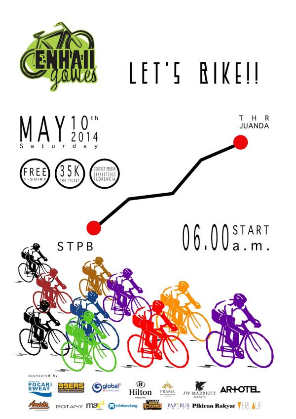 infobandung (@infobandung) on Twitter photo The Cycling Event "ENHAII GOWES" | 10/5/14 | 35K (FREE T-Shirt, Drink, Doorprizes) | Info <a href="/EnhaiiVaganza/">Enhaii Vaganza 2014</a> The Cycling Event "ENHAII GOWES" | 10/5/14 | 35K (FREE T-Shirt, Drink, Doorprizes) | Info <a href="/EnhaiiVaganza/">Enhaii Vaganza 2014</a>
