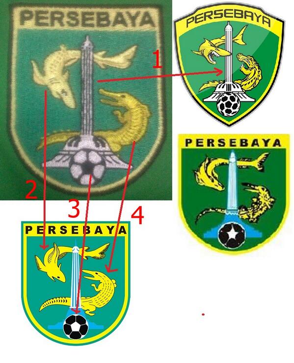 cakdim's tweet photo. 10. Sepertinya Warrior bingung, menentukan logo PERSEBAYA yg benar :)) Kira2 dari 2 logo jadilah logo PERSEBAYA ini  http://t.co/NqVidXpQmn