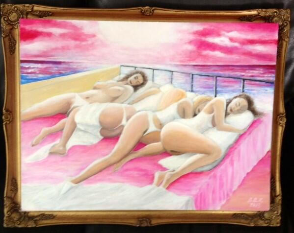 bbklondon's tweet photo. And another recent painting "Sleeping beauties". http://t.co/o9rNq5KY10