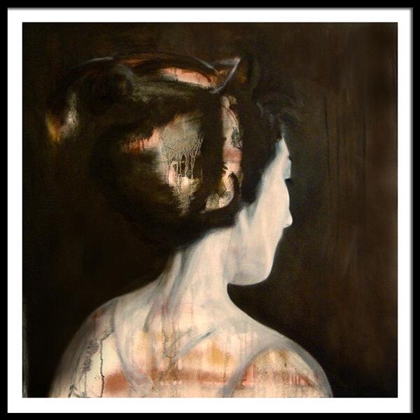 Geisha: olie op doek 70x70 cm