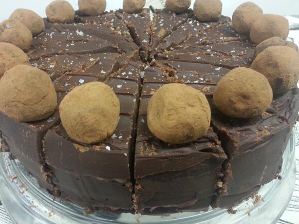 Easter wasn't enough. Here is chocolate salted caramel cake with truffles.  #chocoholicsanonymous #foodie #nomnom