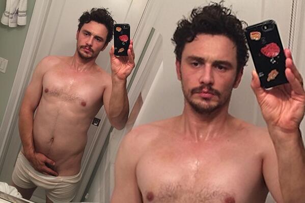 James Franco shares near-naked selfie with one hand down his pants. he&apos...