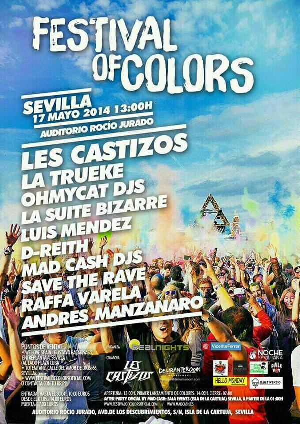 TicketsParties's tweet image. ENTRADAS FESTIVAL OF COLORS 14€.. AUDITORIO DE SEVILLA 695818686