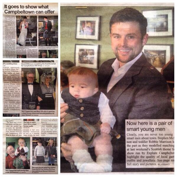 Front page of the paper! Great day with little ones modelling our beautiful kilts <a href="/campbeltowncour/">Campbeltown Courier</a> <a href="/ExpCampbeltown/">Explore Campbeltown </a>