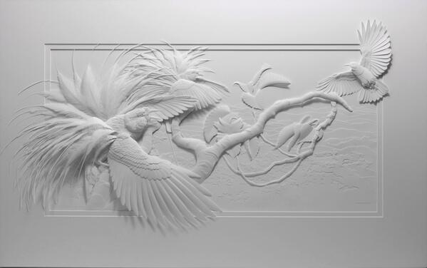 Artists in the collections @ROMbiodiversity . Calvin Nichols, Paper Sculptor - Greater Bird-of-paradise