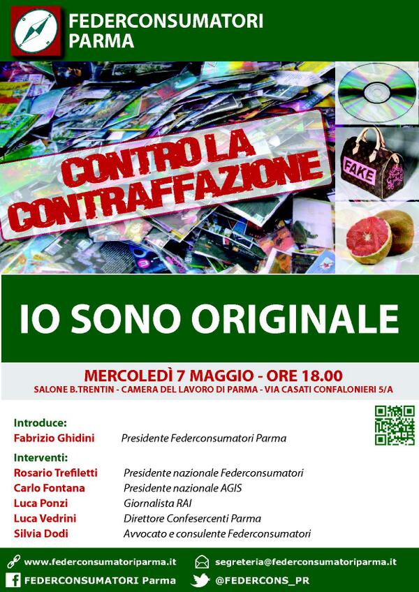 FEDERCONS_PR's tweet photo. Il Presidente nazionale di Federconsumatori Rosario  Trefiletti il 7 maggio a Parma. Vedere foto locandina. http://t.co/TS2S5q0BXz