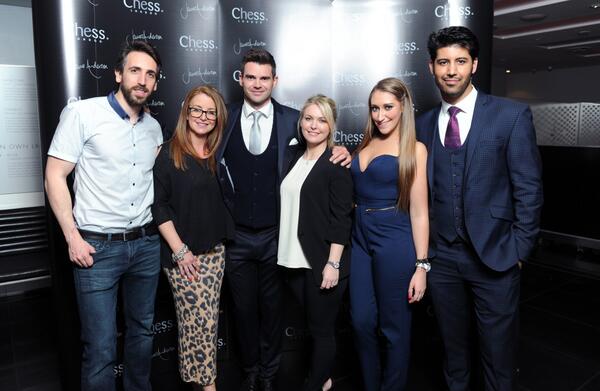 chesslondon's tweet photo. The Chess London team with @jimmy9 last night @HN_Manchester Great night with great people! #JACollection http://t.co/Edq5nQl9xj