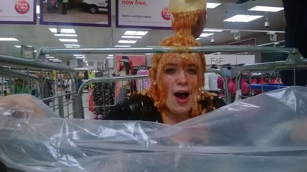 MarkSoddy's tweet photo. Emily starring in 50 shades of bean http://t.co/32ByQpo6oD