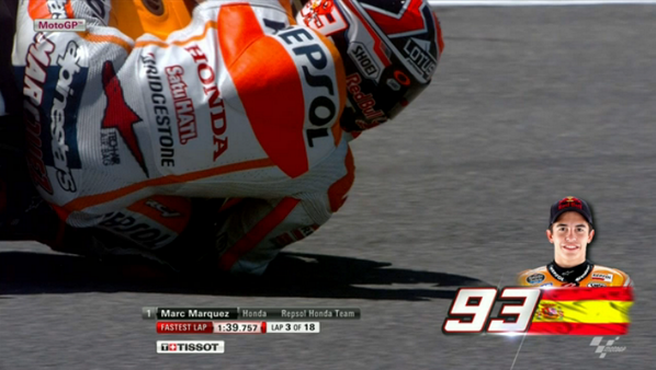 BlackSuzi6's tweet photo. Can someone tell me HOW it is possible to ride a bike at this angle?? “@MotoRaceFeed: Fastest in #FP2 #MotoGP. MAQ : http://t.co/VvHIp326XY”