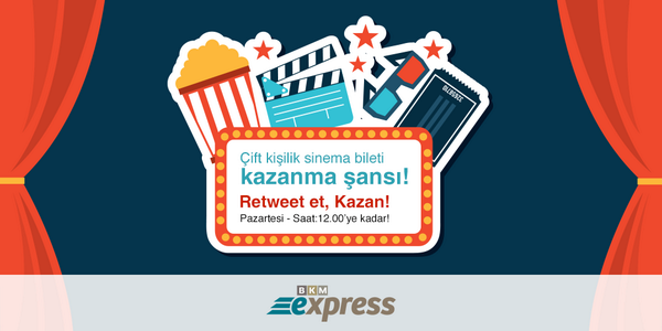 BKMExpress's tweet photo. Bu tweet’i retweet edenler sinema bileti kazanma şansı yakalıyor!  *Kampanya belirli şehirlerle sınırlıdır. http://t.co/Ywt3WiT2Uc