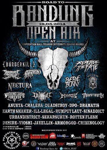 #RoadToBOA 2014 w/@burgerkill666 | 18 Mei 2014 | @ Convention Hall STT Telkom |info @BOA_FEST