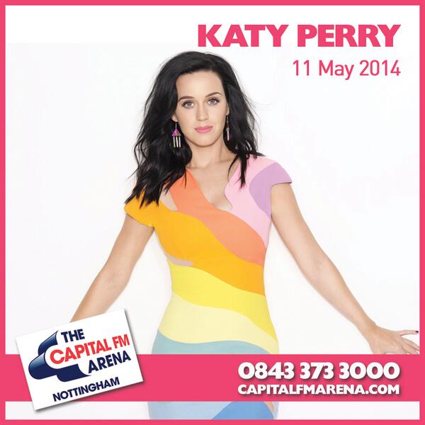 nottinghamarena's tweet photo. *COMP TIME* Win 2 tix to see @katyperry on 11 May! Follow us &amp; RT to enter. Closes 5 May, 6pm. #katyperry #Nottingham http://t.co/YTYFiKGyMt
