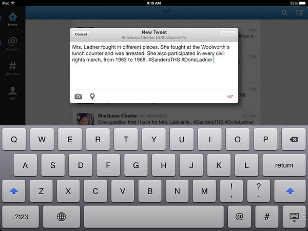 ShaQuiseDG's tweet image. Where did Mrs. Ladner fight? Mrs. Ladner fought in different places such as... #SandersTHS #DorieLadner #Where