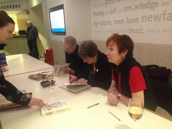 bryan_talbot's tweet image. Signing copies of Sally Heathcote: Suffragette at #ComicsUnmasked with @AuntieStuds and @EyeDotter