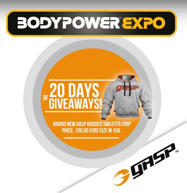 BodyPowerExpo's tweet photo. Want to win a GASP hoody? RT to enter AND tell us how and when you first found out about BodyPower Expo! #BodyPower http://t.co/gRRIXWNnHI