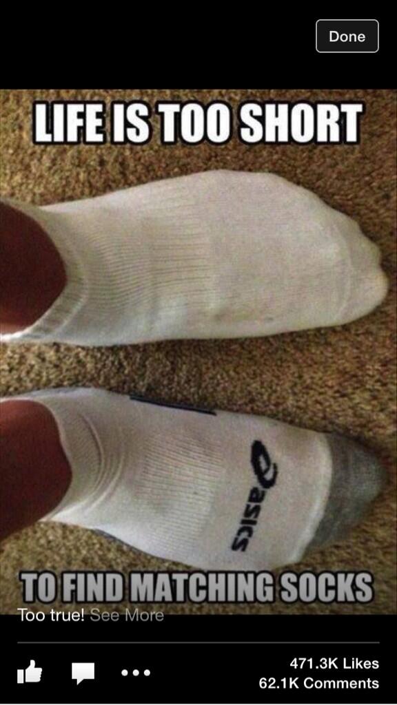 KristynWerner's tweet photo. @Chelsie_D why I never match socks and I'm sure you're the same 😉 http://t.co/W0PbQ9FImX