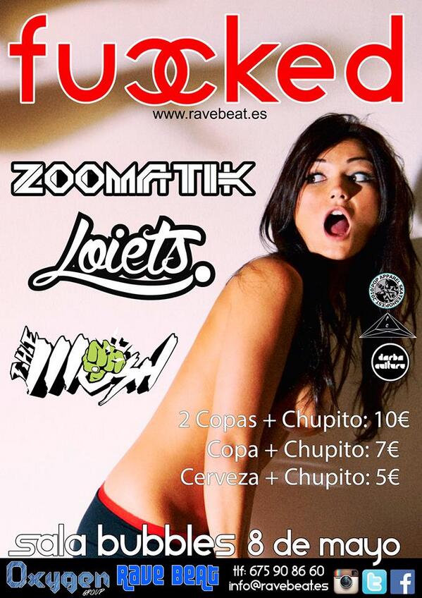 OxygenGroup33's tweet photo. Este Jueves 8 de Mayo, llega a Málaga Centro FUCKED la fiesta universitaria que estabas esperando en SALA BUBBLES ¡¡ http://t.co/EOVGeXU9KP