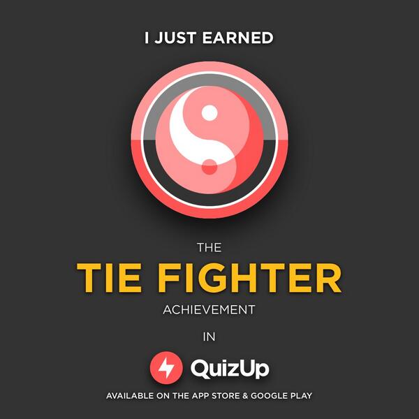 aisse31's tweet photo. I just unlocked the Tie Fighter in #QuizUp! Think you are a match for me? https://t.co/pS7hCvXCw6 http://t.co/zUMUMtTS17