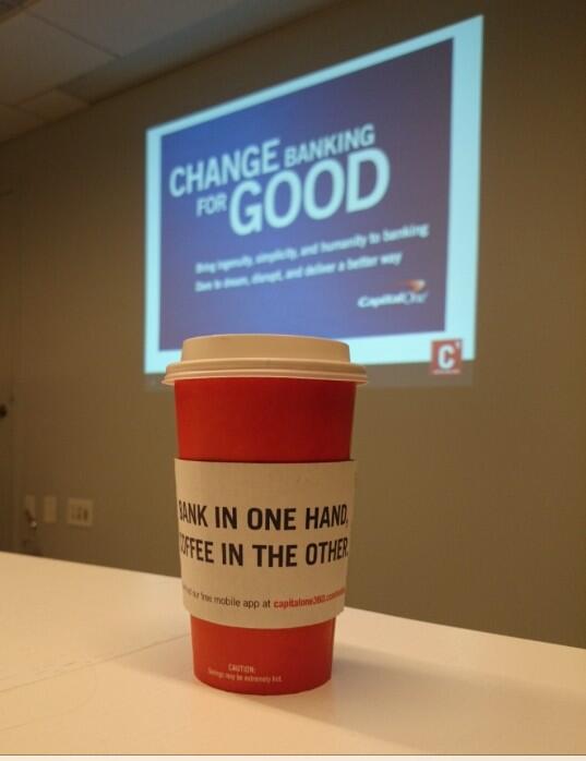 WeAreQorus's tweet photo. #EfmaCA @CapitalOne360 labs - Change banking for good: bring ingenuity, simplicity and humamity to banking http://t.co/9ZLQ1b0IAQ