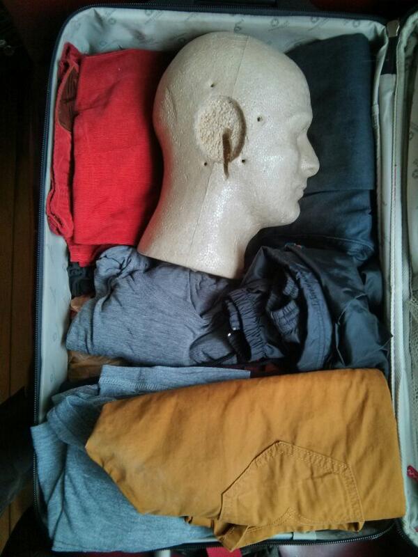 Crossing my fingers that a disassembled, homemade, binaural mic named Vincent makes it through customs.