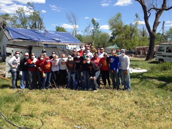 Afternoon group getting ready to move a garage. #D2identity #baxtersprings