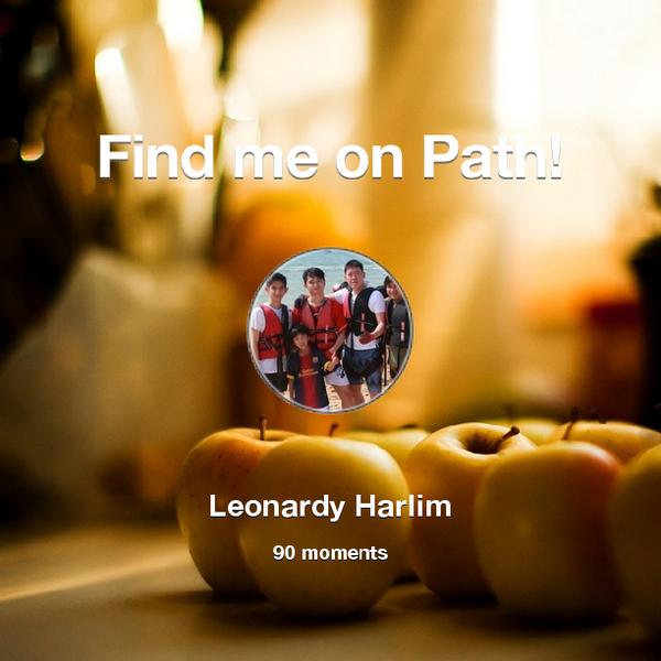 LeonardyHarlin's tweet photo. I've shared 90 memories with my friends on #Path - see them now at http://t.co/3QGmpGbb9E! #thepersonalnetwork http://t.co/oENmBTBvd3