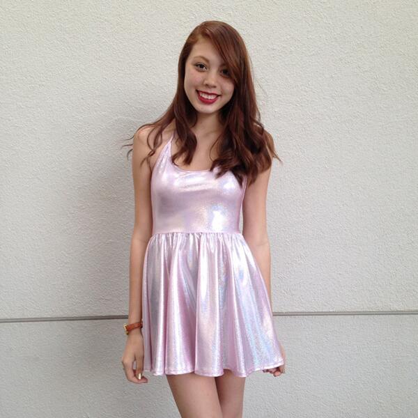 shiny skater dress