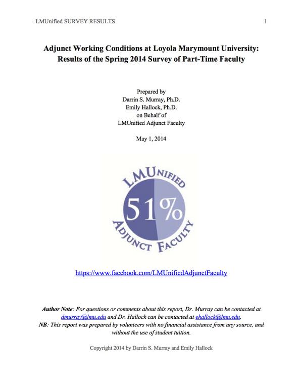LMUnionize's tweet image. LMUnified adjunct faculty survey results! tinyurl.com/o8kgqme #notyouradjunctsidekick @chroniclevitae @SydniDunn