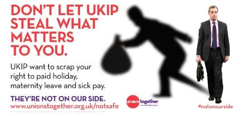 A political party which would steal your paid holiday, maternity leave &amp; sick pay ... that's UKIP! <a href="/unionstogether/">unionstogether</a>
