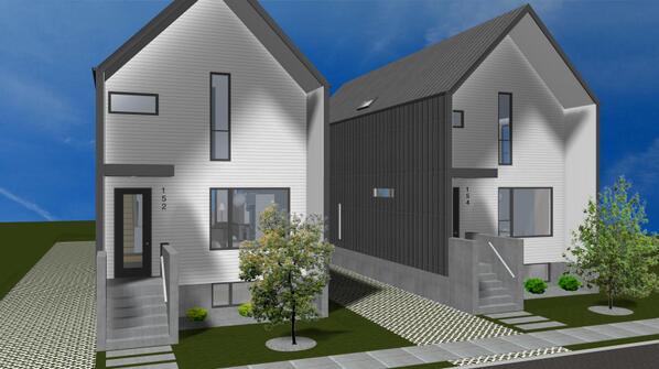 ModHouseDesigns's tweet image. Guelph's latest twins! Renderings of the soon-to-be Ontario ModHouses. modhouse.ca/project/modern… #modernhomes #Guelph