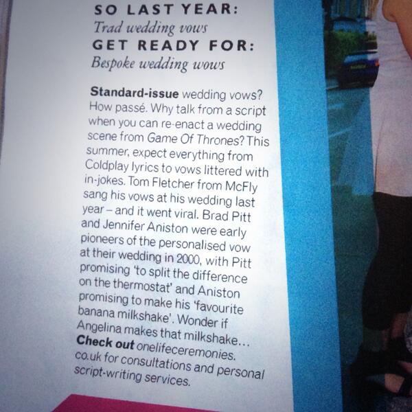 onelifeweddings's tweet photo. Wowwww! Just reading @Grazia_Live Magazine and look who gets a mention in their Wedding Trend article!!! http://t.co/7m1qm3KsRK