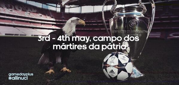 adidasfootball's tweet photo. Join us for the #allinUCL UEFA @ChampionsLeague trophy tour in Portugal for your moment with the trophy. http://t.co/3QH8HkPbZL