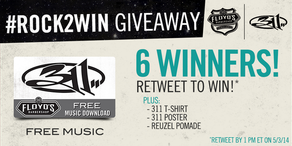 Floyds99's tweet photo. Love @311? Want some band swag? RETWEET NOW & #Rock2Win http://t.co/SthznqPYGT