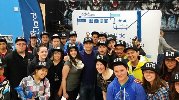 Raptors's tweet image. Check it out... #WeTheNorth all the way from Day 50 of #ClarasBigRide at Inuksuk High School in Iqaluit, Nunavut: