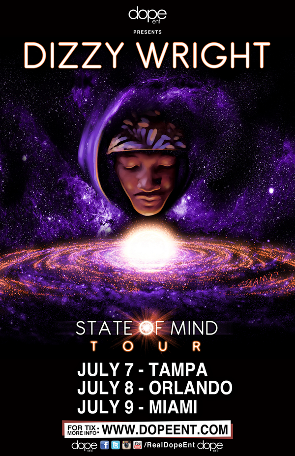 RealDopeEnt's tweet photo. ON SALE NOW:

Dizzy Wright
#StateOfMindTour

July 7 Tampa
July 8 Orlando
July 9 Miami

Tix: http://t.co/ADhWAN8b6Z http://t.co/x05Sv96tKZ